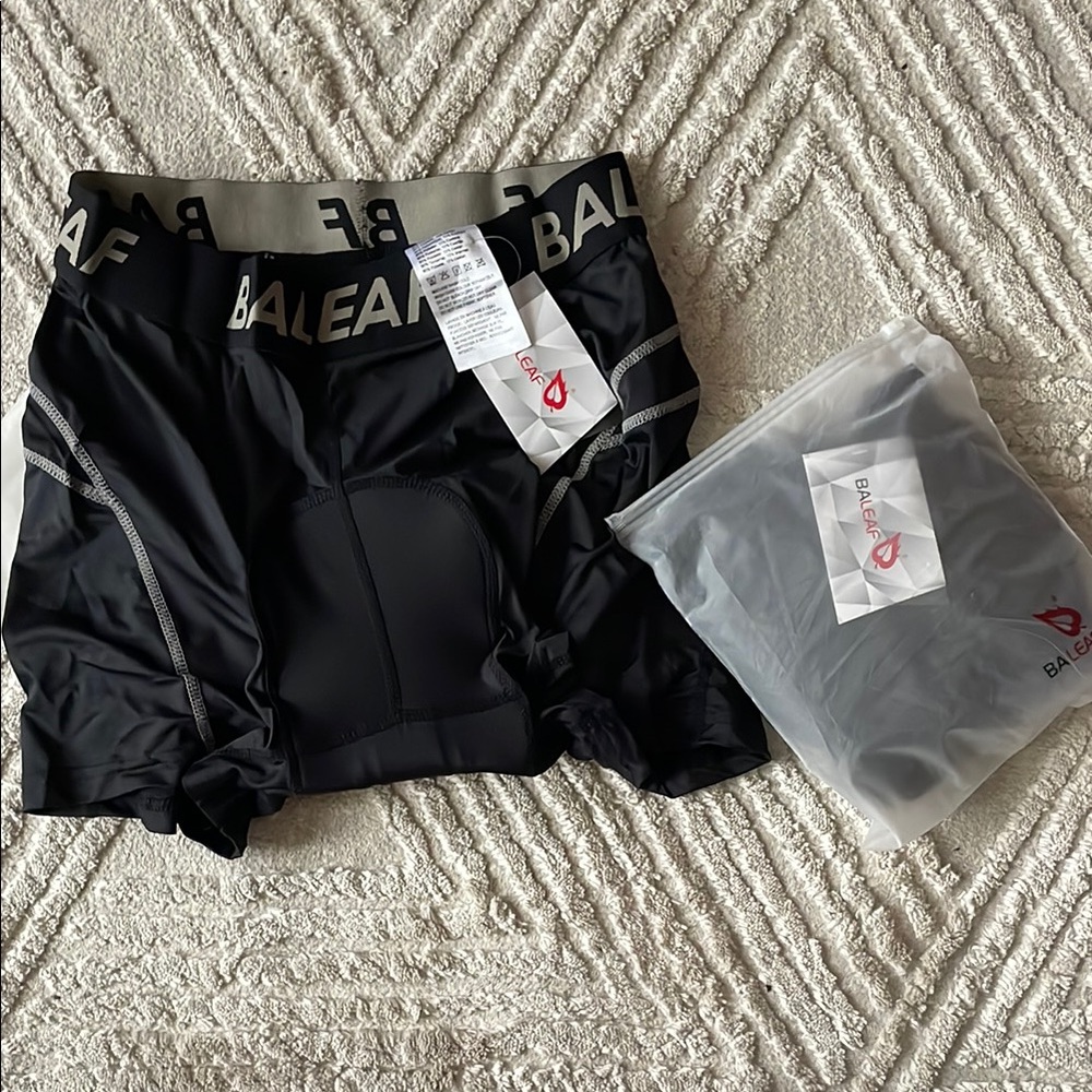 BALEAF Men's Black CYCLING Shorts- set of two, brand new with tags sz LARGE